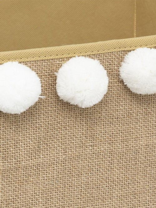 Bac de rangement jute pompons - Kiabi