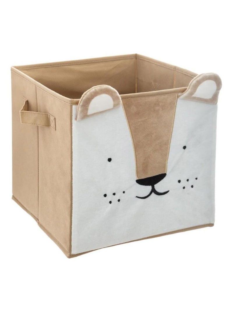 Bac de rangement pliable lion velours Beige - Kiabi