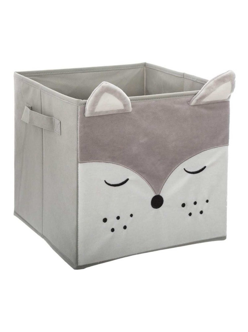 Bac de rangement pliable renard velours Gris - Kiabi
