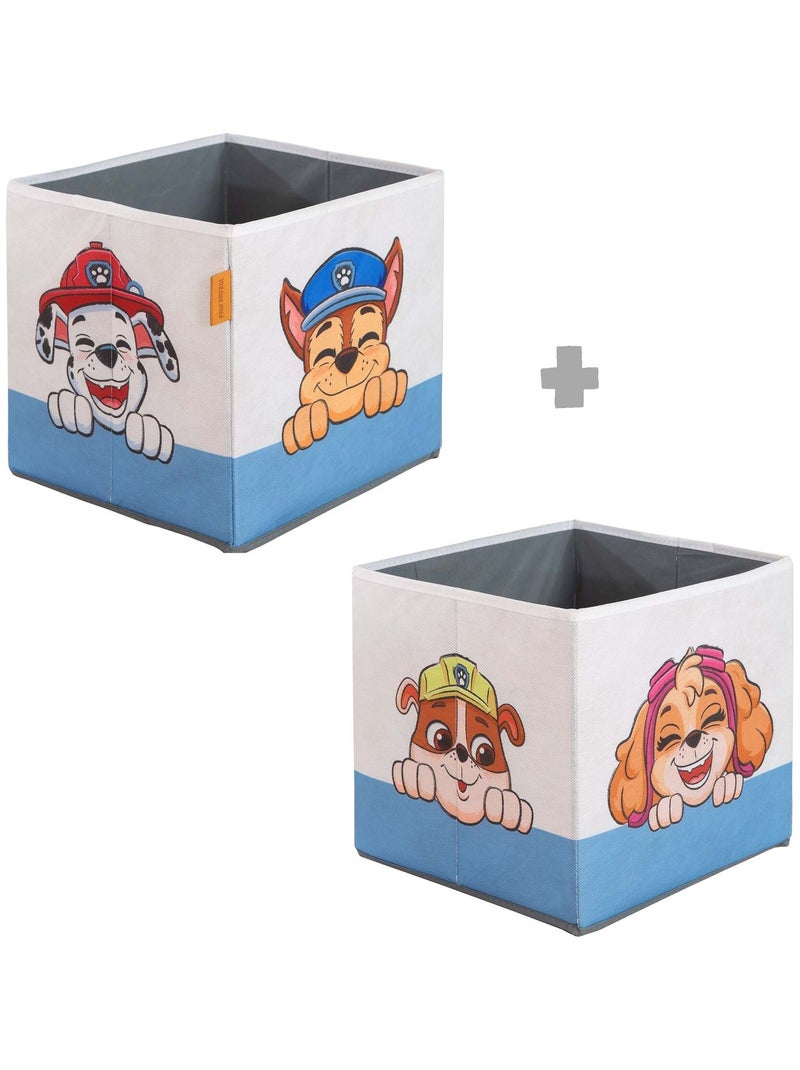 Bacs de rangement en tissu pour chambre d'enfant - 2 Pièces - 'Roba Paw Patrol' Bleu Multicolore Blanc - Kiabi