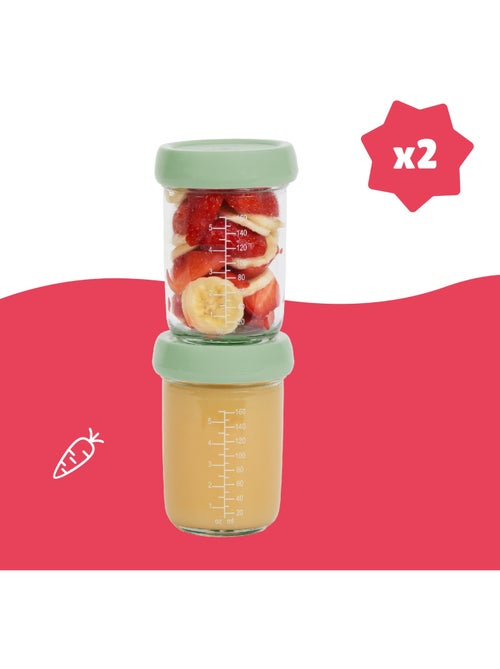 Badabowls en verre badabulle lot de 2 pots de conservation 220 ml - Kiabi