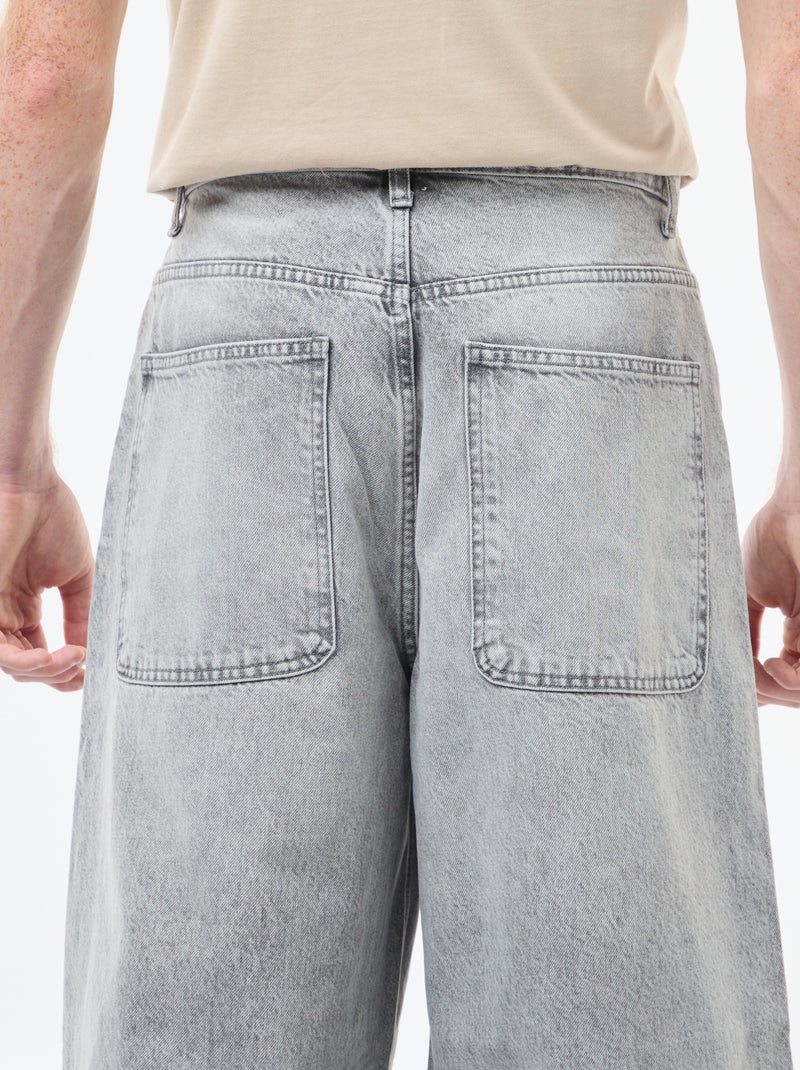 Baggy denim fit en coton Gris - Kiabi