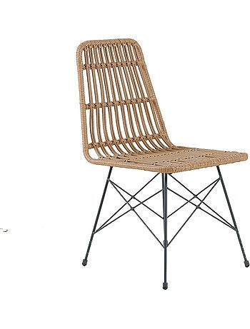 BAGO Lot de 6 chaises en résine tressée effet rotin