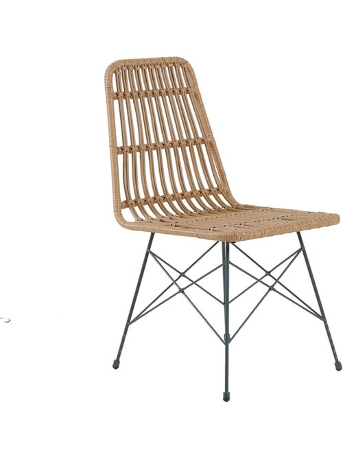 BAGO Lot de 6 chaises en résine tressée effet rotin - Kiabi