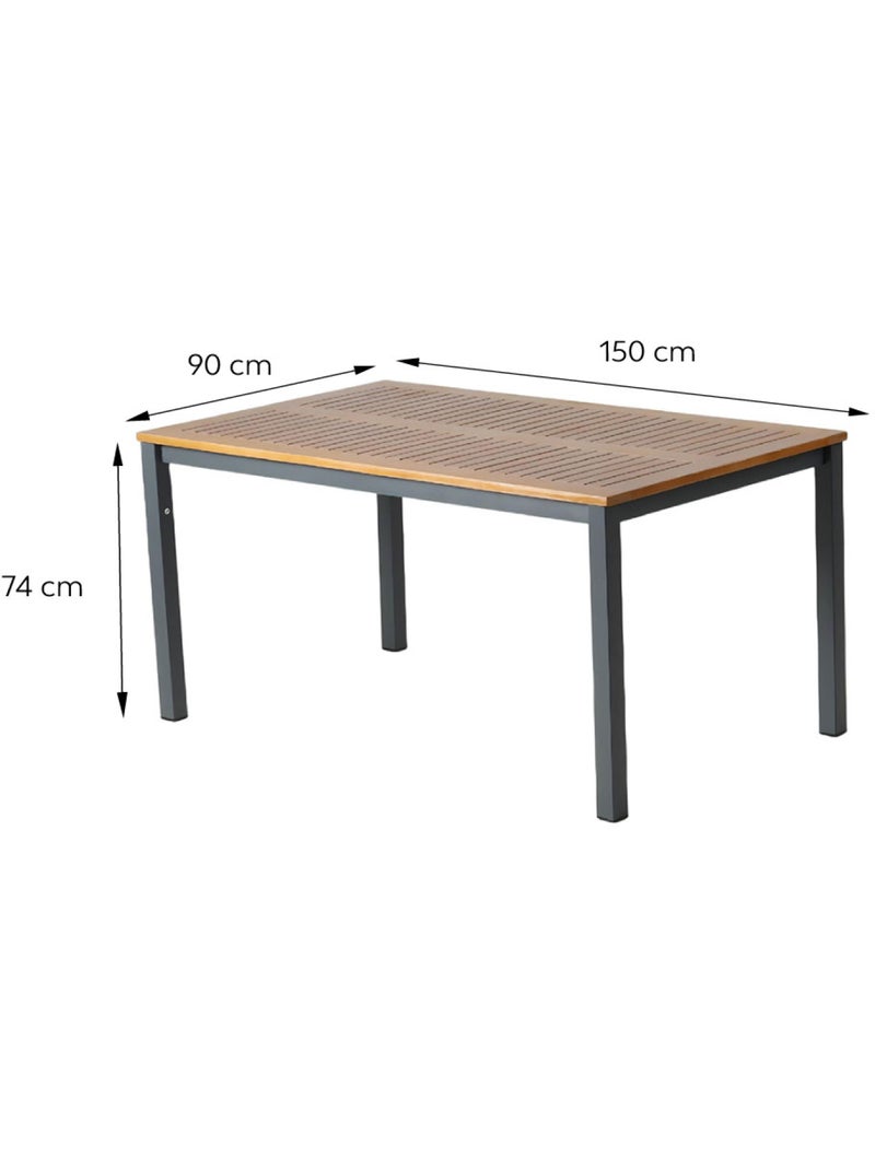 BAGO Table 6 places en bois naturel d'eucalyptus 150cm Marron - Kiabi