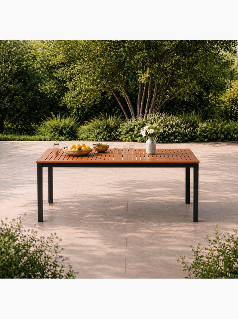 BAGO Table 6 places en bois naturel d'eucalyptus 150cm Marron - Kiabi