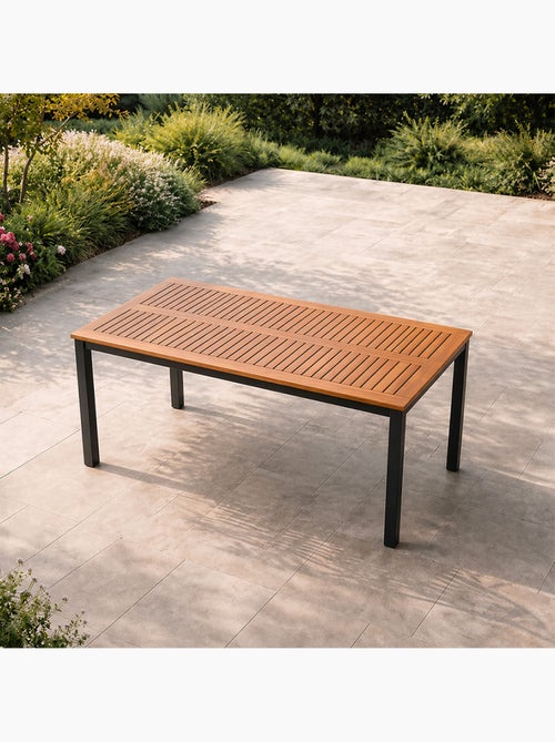BAGO Table 6 places en bois naturel d'eucalyptus 150cm - Kiabi