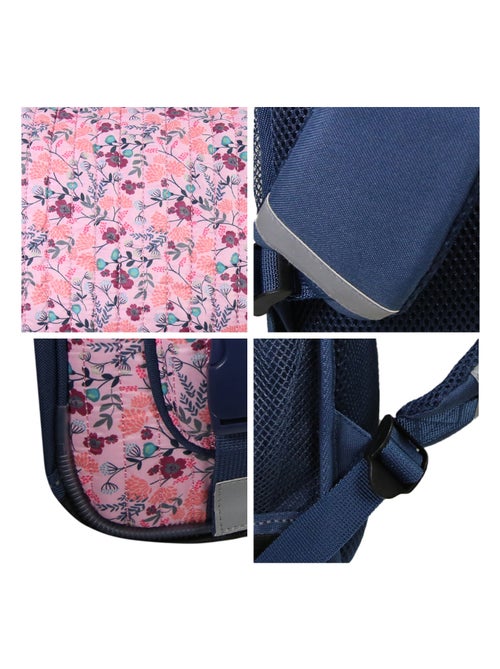 Bagtrotter - Cartable Primaire 38cm  -  Multicolore - Fleurs - 2 Compartiments - Kiabi