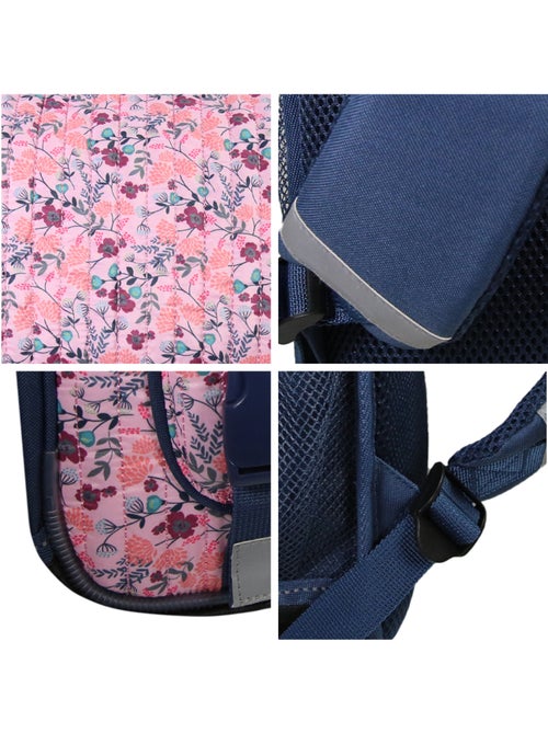 Bagtrotter - Cartable Primaire 38cm  -  Multicolore - Fleurs - 2 Compartiments - Kiabi
