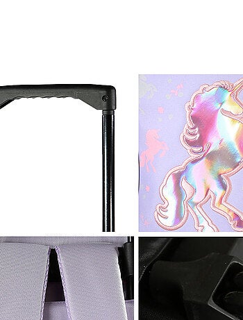 Bagtrotter - Cybel - Sac à Dos à Roulettes Primaire - Violet - 2 Compartiments