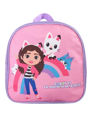 Sac à Dos à Roulettes Gabby Et La Maison Magique - Rose - 25x12x32 Cm - Pour école Maternelle
