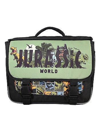 Bagtrotter - Jurassic World - Cartable Réversible 38cm Noir/Vert - 2 Compartiments - Primaire