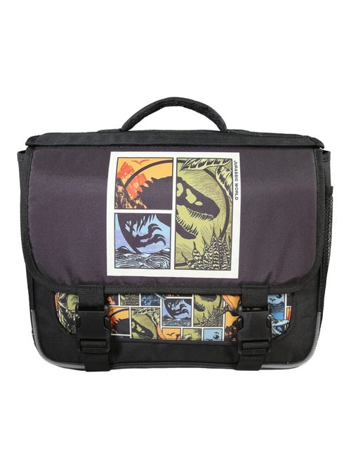 Bagtrotter - Jurassic World - Cartable Réversible 38cm Noir/Vert - 2 Compartiments - Primaire - Kiabi
