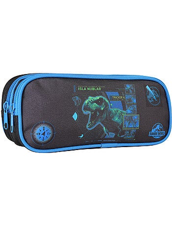 Bagtrotter - Jurassic World - Trousse Rectangulaire Noir/Bleu - 2 Compartiments