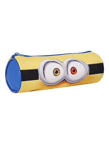 Bagtrotter - Les Minions - Trousse Scolaire Ronde - Jaune - 1 Compartiment Zippé