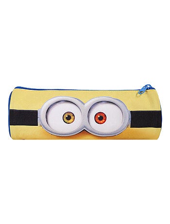 Bagtrotter - Les Minions - Trousse Scolaire Ronde - Jaune - 1 Compartiment Zippé
