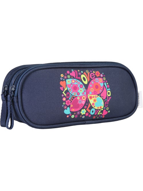 Bagtrotter - Phileas - Trousse Rectangulaire Scolaire - Marine - 2 Compartiments - Kiabi