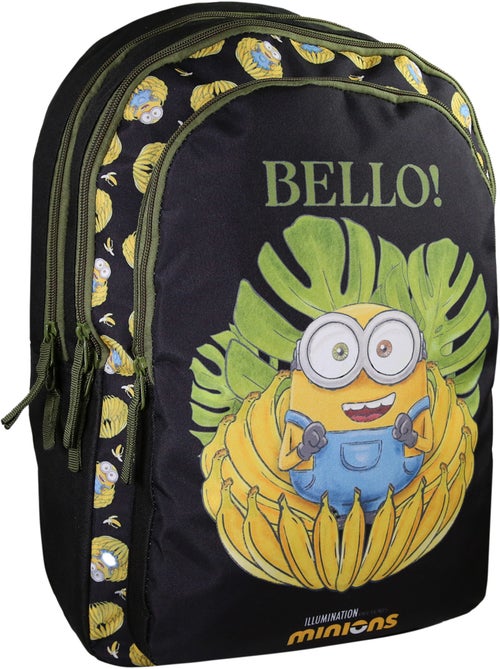 Bagtrotter - Sac à Dos Scolaire primaire Les Minions Noir 2 Compartiments - Kiabi