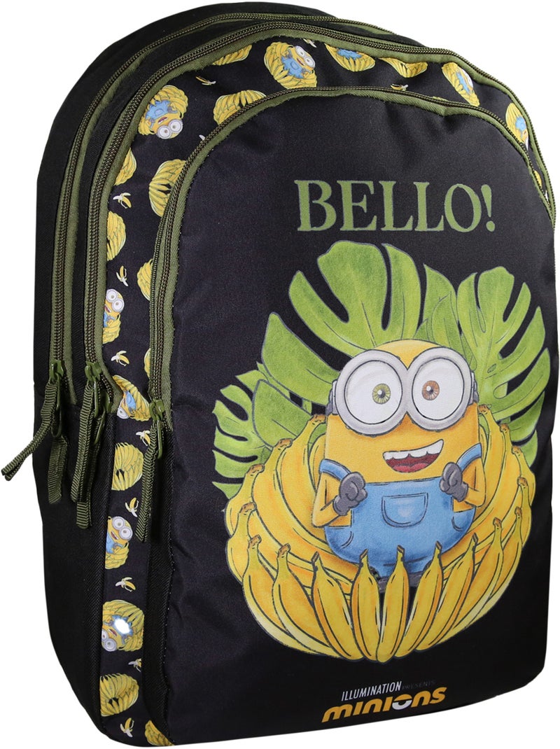 Bagtrotter - Sac à Dos Scolaire primaire Les Minions Noir 2 Compartiments Noir - Kiabi