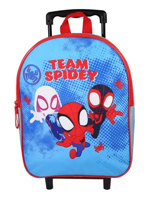 Bagtrotter - Spider-Man - Sac à Dos à Roulettes Maternelle - Bleu Ciel - 1 Compartiment - Kiabi