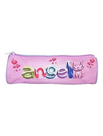 Bagtrotter - Stitch - Stitch et Angel - Trousse Scolaire Ronde - Violette - 1 Compartiment Zippé