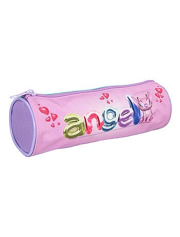 Bagtrotter - Stitch - Stitch et Angel - Trousse Scolaire Ronde - Violette - 1 Compartiment Zippé