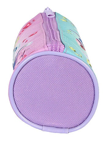 Bagtrotter - Stitch - Stitch et Angel - Trousse Scolaire Ronde - Violette - 1 Compartiment Zippé