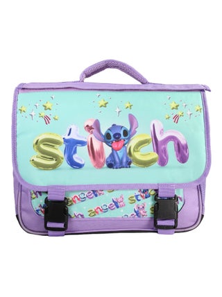 Bagtrotter - Stitch & Angel - Cartable Réversible 38cm Bleu - 2 Compartiments - Primaire