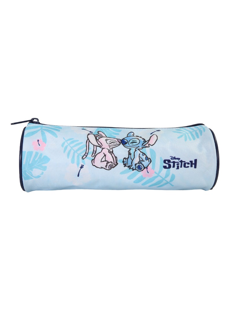Bagtrotter - Stitch et Angel - Trousse Ronde Scolaire - Bleu - 1 Compartiment Bleu - Kiabi