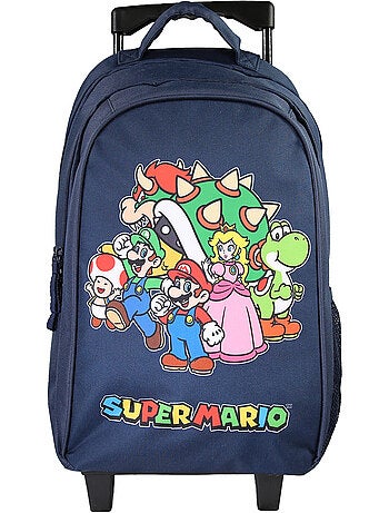 Bagtrotter - Super Mario - Sac à Dos à Roulettes Primaire - Marine - 2 Compartiments