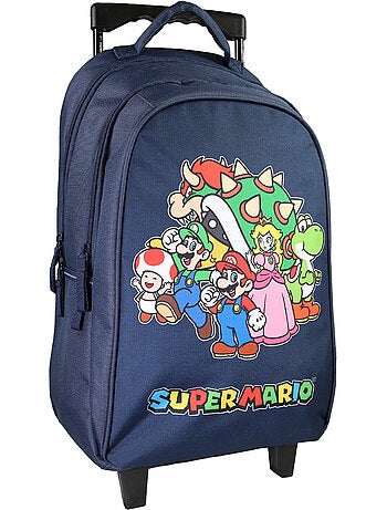 Bagtrotter - Super Mario - Sac à Dos à Roulettes Primaire - Marine - 2 Compartiments