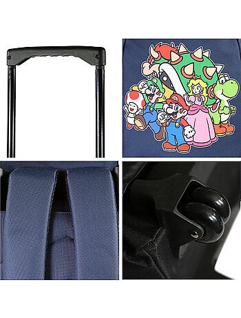 Bagtrotter - Super Mario - Sac à Dos à Roulettes Primaire - Marine - 2 Compartiments