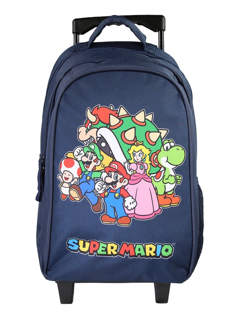 Bagtrotter - Super Mario - Sac à Dos à Roulettes Primaire - Marine - 2 Compartiments Bleu - Kiabi