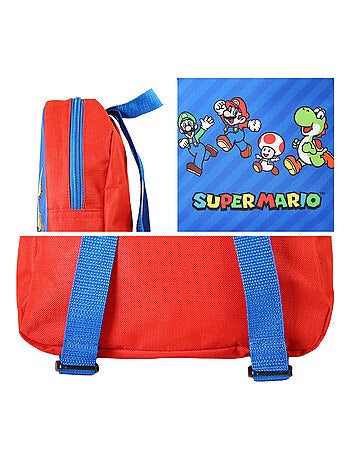Bagtrotter - Super Mario - Sac Goûter 24cm Rouge/Bleu - 1 Compartiment - Maternelle