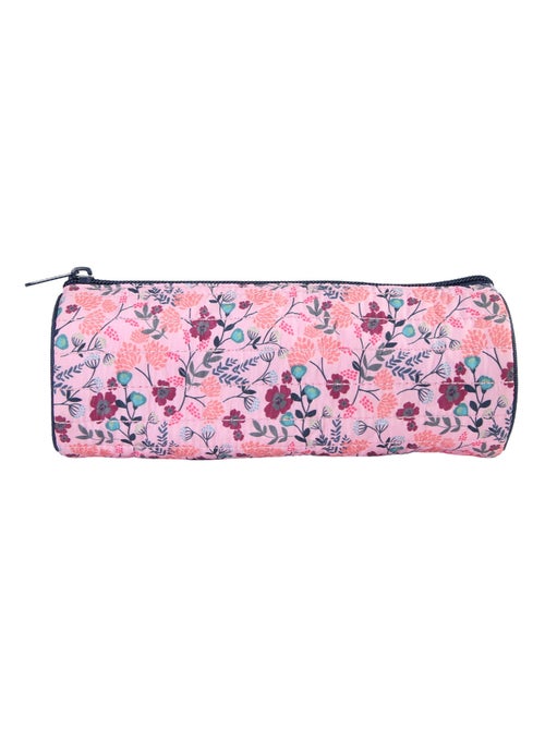 Bagtrotter  - Trousse Scolaire Ronde - Multicolore - Fleurs - 1 Compartiment Zippé - Kiabi