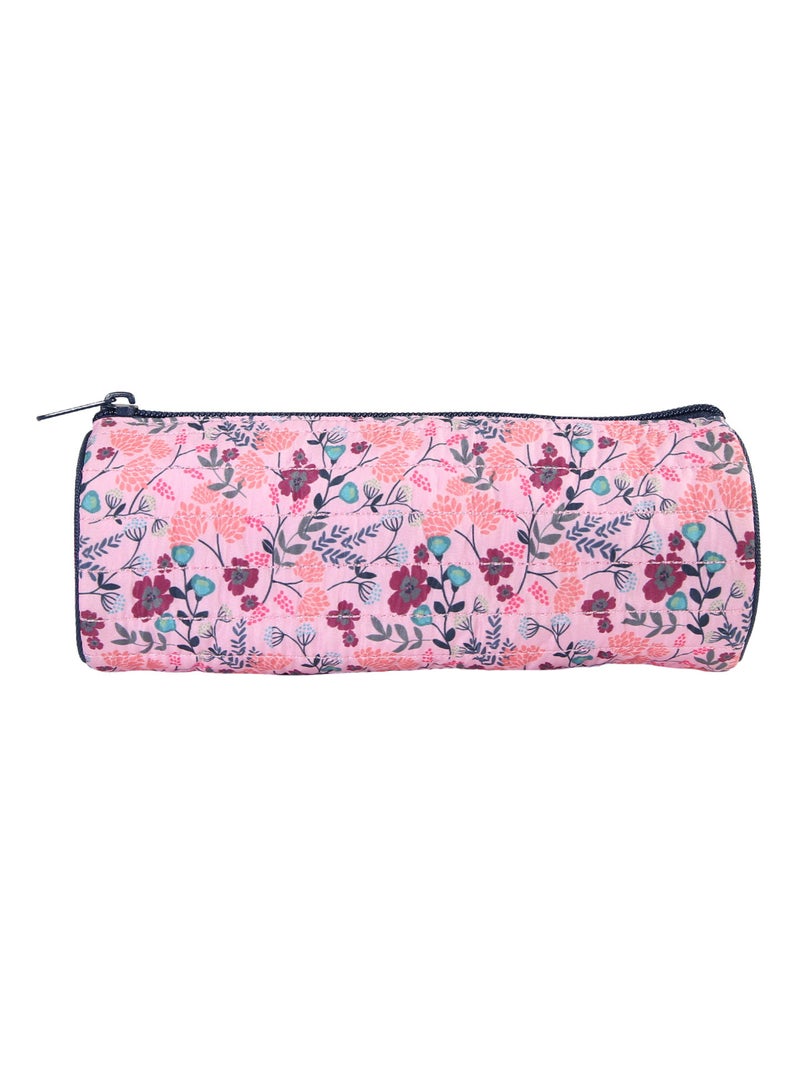Bagtrotter  - Trousse Scolaire Ronde - Multicolore - Fleurs - 1 Compartiment Zippé Multicolore - Kiabi