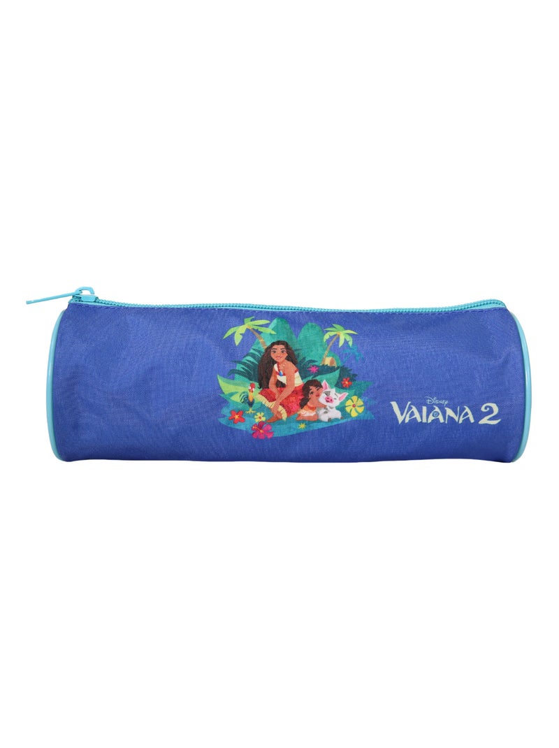 Bagtrotter - Vaiana - Trousse Ronde Scolaire - Bleu Foncé - 1 Compartiment Bleu - Kiabi