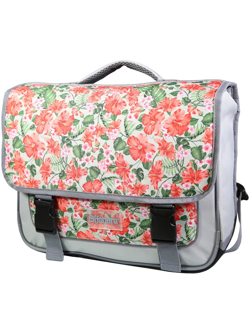 BAGTROTTER Cartable 38 cm Offshore Grise Fleurs Beige - Kiabi