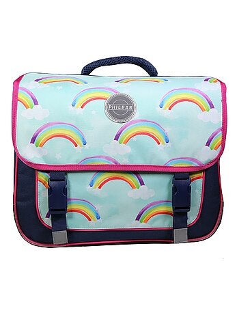 BAGTROTTER Cartable 38 cm Phileas Arc En Ciel Bleu - Système Smart Comfort