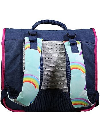 BAGTROTTER Cartable 38 cm Phileas Arc En Ciel Bleu - Système Smart Comfort