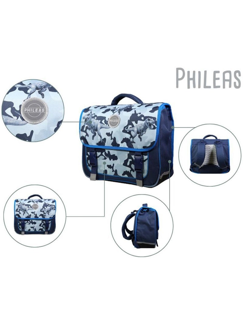 BAGTROTTER Cartable 38 cm Phileas Dinosaures Bleu - Système Smart Comfort Bleu - Kiabi