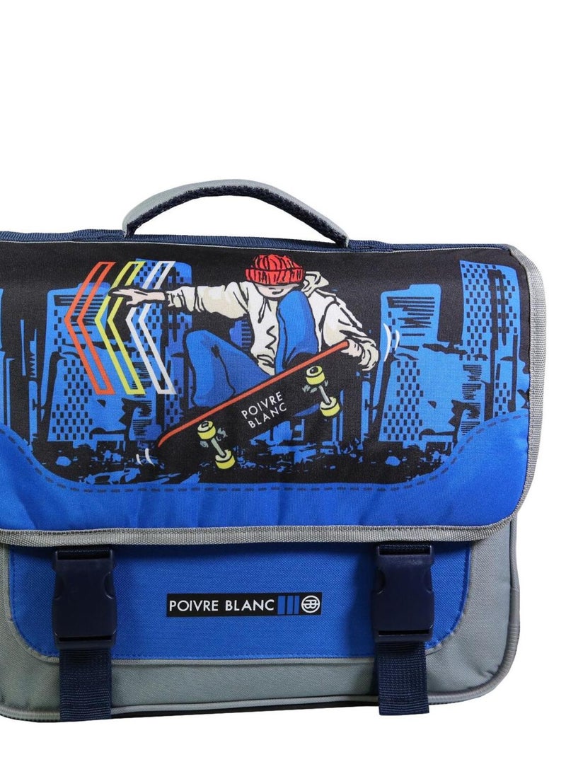 BAGTROTTER Cartable 38 cm Poivre Blanc Bleu Skate Bleu - Kiabi