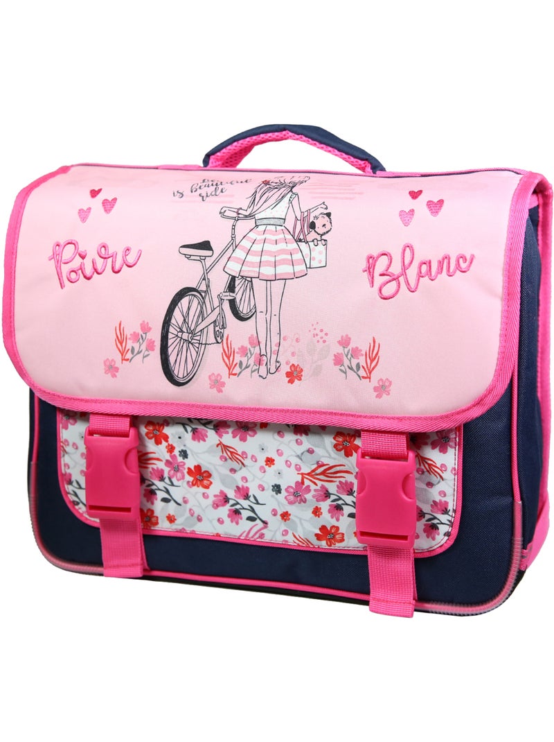 BAGTROTTER Cartable 38 cm Poivre Blanc Rose Vélo Rose - Kiabi