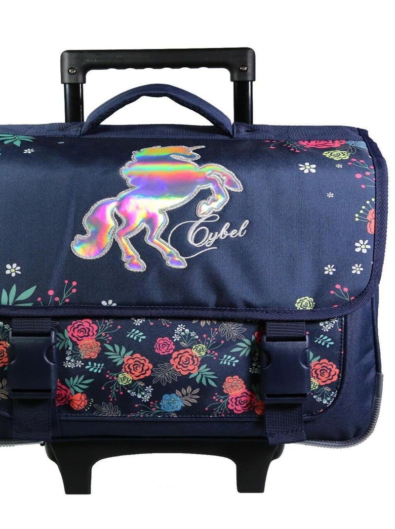 BAGTROTTER Cartable à roulettes 38 cm Cybel Cheval Licorne Bleu Bleu - Kiabi