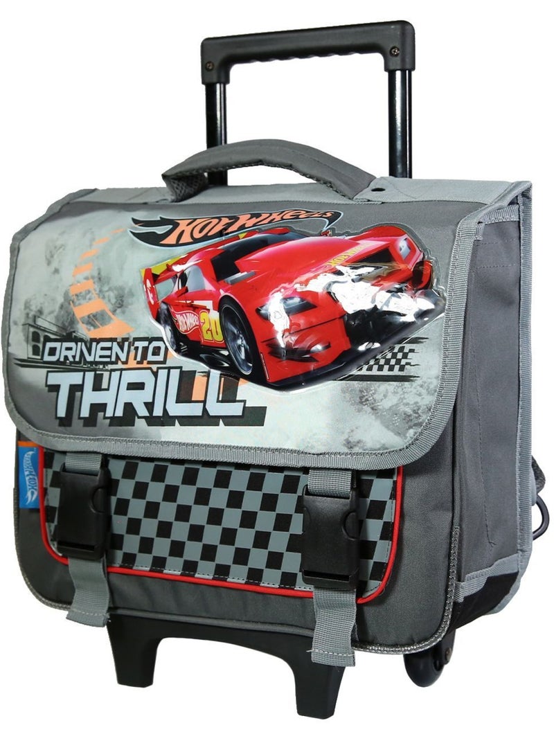 BAGTROTTER Cartable à roulettes 38 cm Hot Wheels voitures Gris Gris - Kiabi