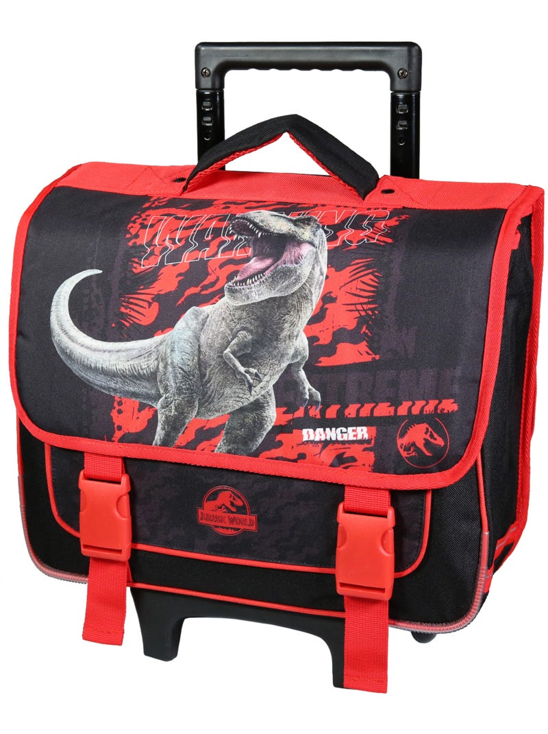 BAGTROTTER Cartable à roulettes 38 cm Jurassic World Dinosaure Noir Noir - Kiabi