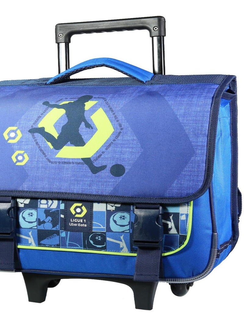 BAGTROTTER Cartable à roulettes 38 cm Ligue 1 Football Bleu Bleu - Kiabi