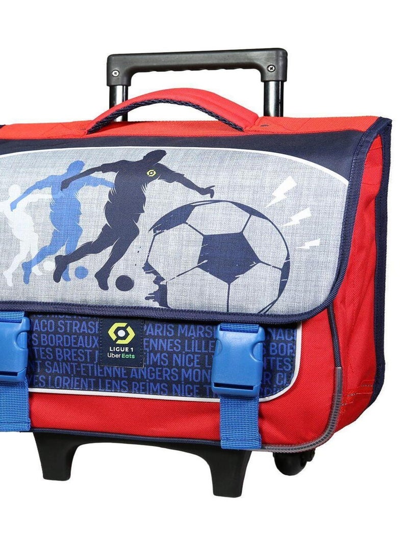 BAGTROTTER Cartable à roulettes 38 cm Ligue 1 Uber Eats Football Gris Gris - Kiabi