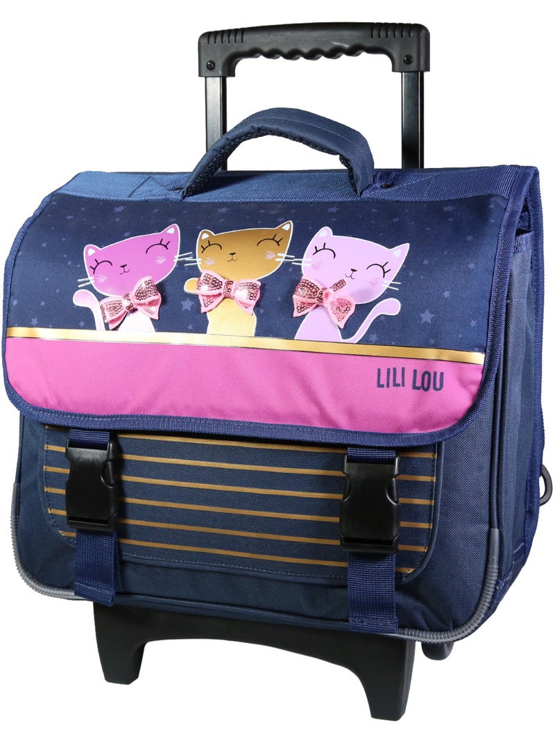 Bagtrotter Cartable à roulettes 38 cm Lili Lou Bleu Bleu - Kiabi