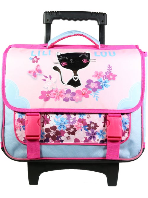 BAGTROTTER Cartable à roulettes 38 cm Lili Lou Chat Rose - Kiabi BAGTROTTER Cartable à roulettes 38 cm Lili Lou Chat Rose - Kiabi